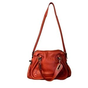 CHLOE orange satchel,  large, gorgeous, almost perfect, outside is.